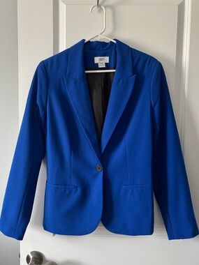 Suzy Shier Royal Blue Single-Button Womens Blazer